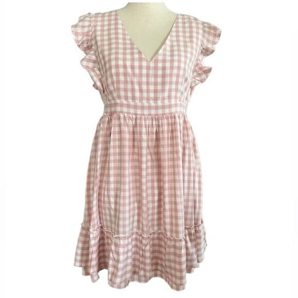 Jack by BB Dakota Gingham Pink and‎ White Dress Size 2 - Picture 4 of 9